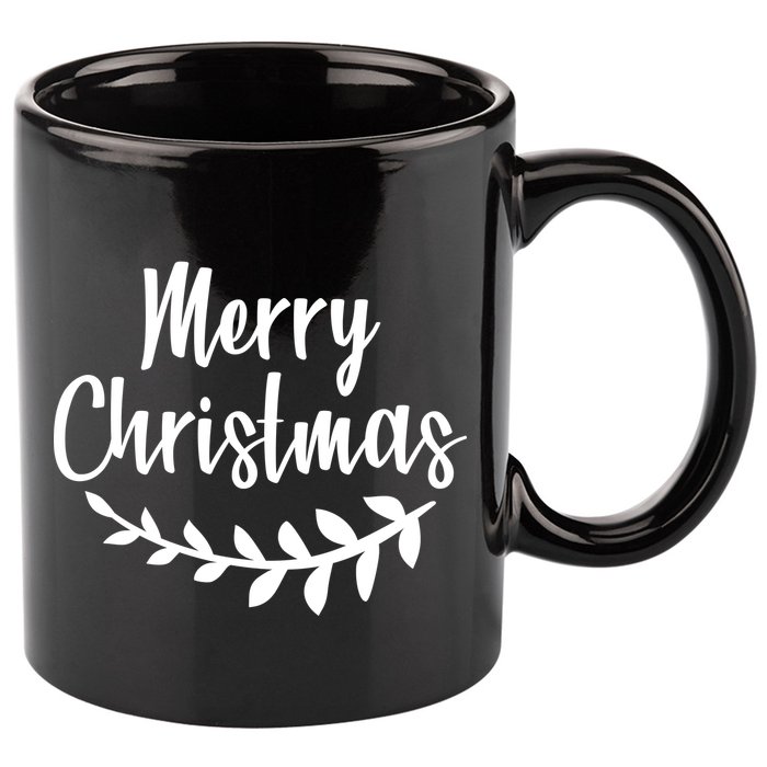 Merry Christmas Happy Holidays 11oz C Handle Ceramic Mug