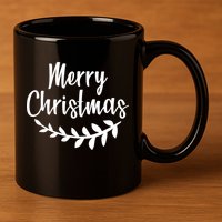 Merry Christmas Happy Holidays 11oz C Handle Ceramic Mug