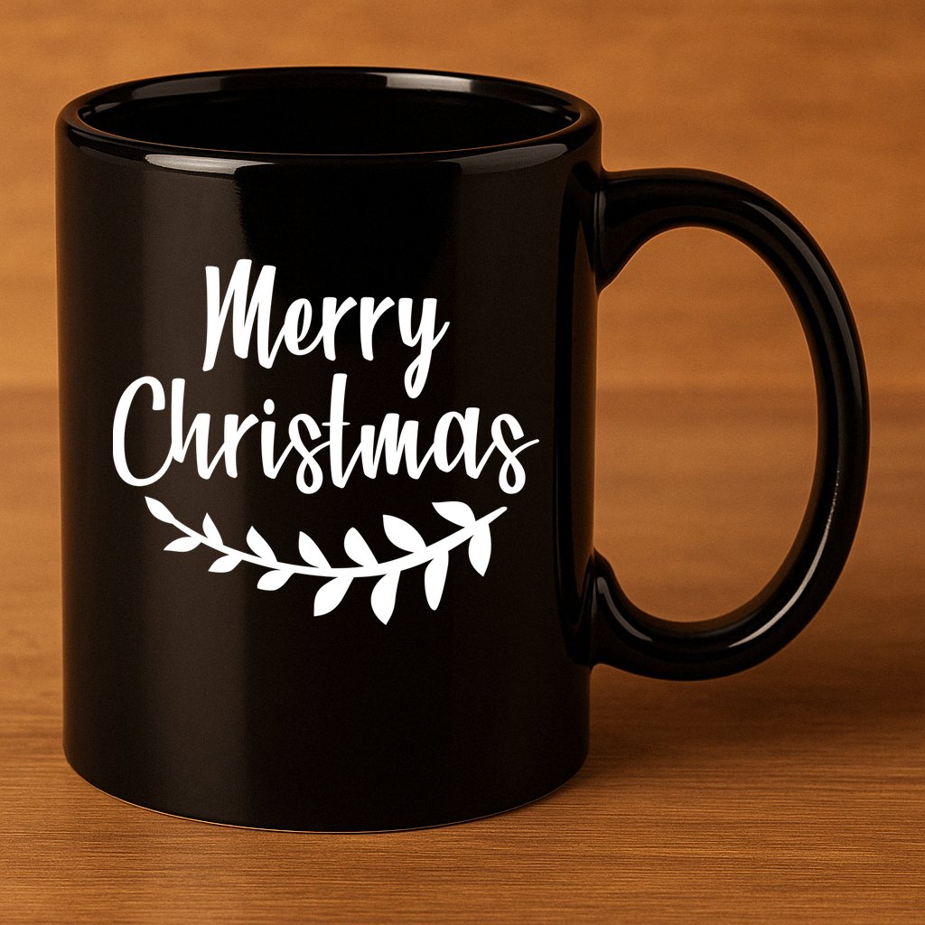 Merry Christmas Happy Holidays 11oz C Handle Ceramic Mug