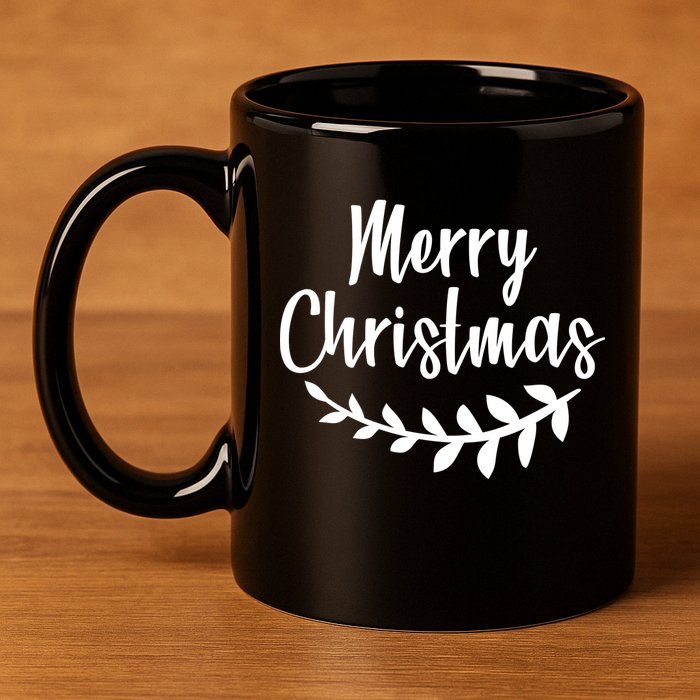 Merry Christmas Happy Holidays 11oz C Handle Ceramic Mug