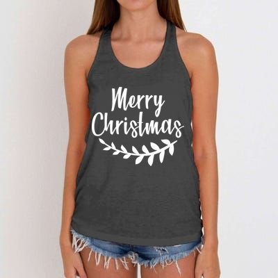 Merry Christmas Happy Holidays Women's Knotted Racerback Tank