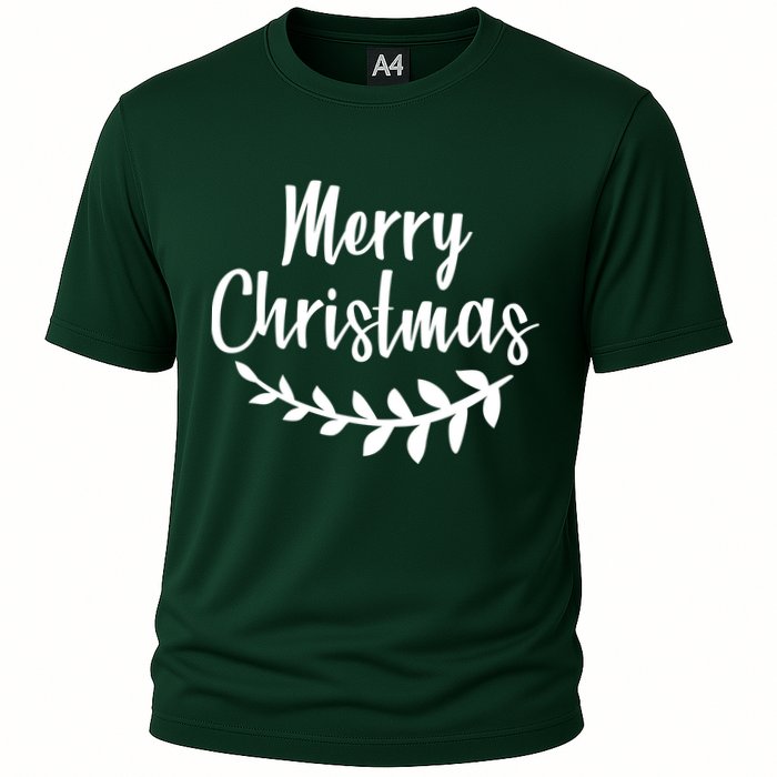 Merry Christmas Happy Holidays Cooling Performance Crew T-Shirt