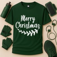 Merry Christmas Happy Holidays Cooling Performance Crew T-Shirt