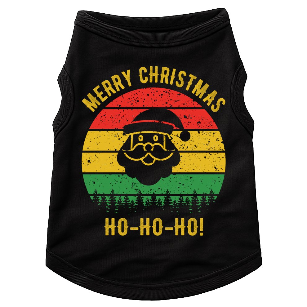 Merry Christmas Ho-Ho-Ho Vintage Santa Doggie Tank