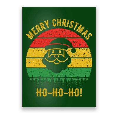 Merry Christmas Ho-Ho-Ho Vintage Santa Poster