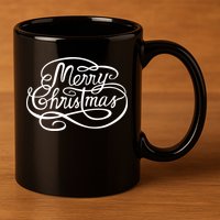 Merry Christmas Holiday 11oz C Handle Ceramic Mug