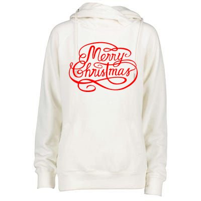 Merry Christmas Holiday Womens Funnel Neck Pullover Hood