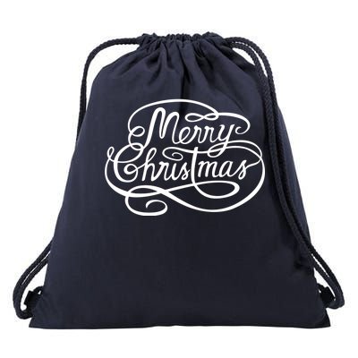 Merry Christmas Holiday Drawstring Bag