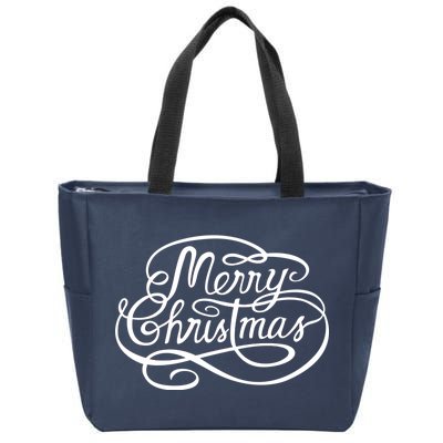 Merry Christmas Holiday Zip Tote Bag