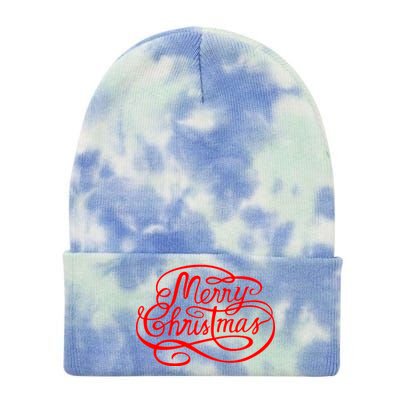 Merry Christmas Holiday Tie Dye 12in Knit Beanie