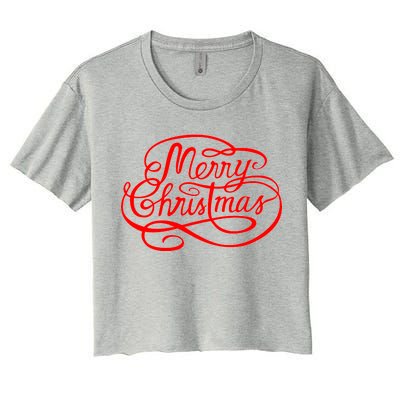 Merry Christmas Holiday Women's Crop Top Tee