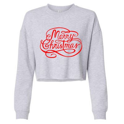 Merry Christmas Holiday Cropped Pullover Crew