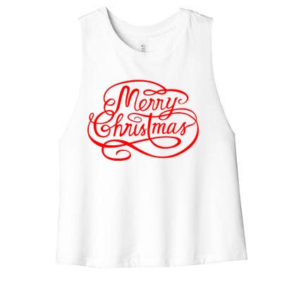 Merry Christmas Holiday Women's Racerback Cropped Tank