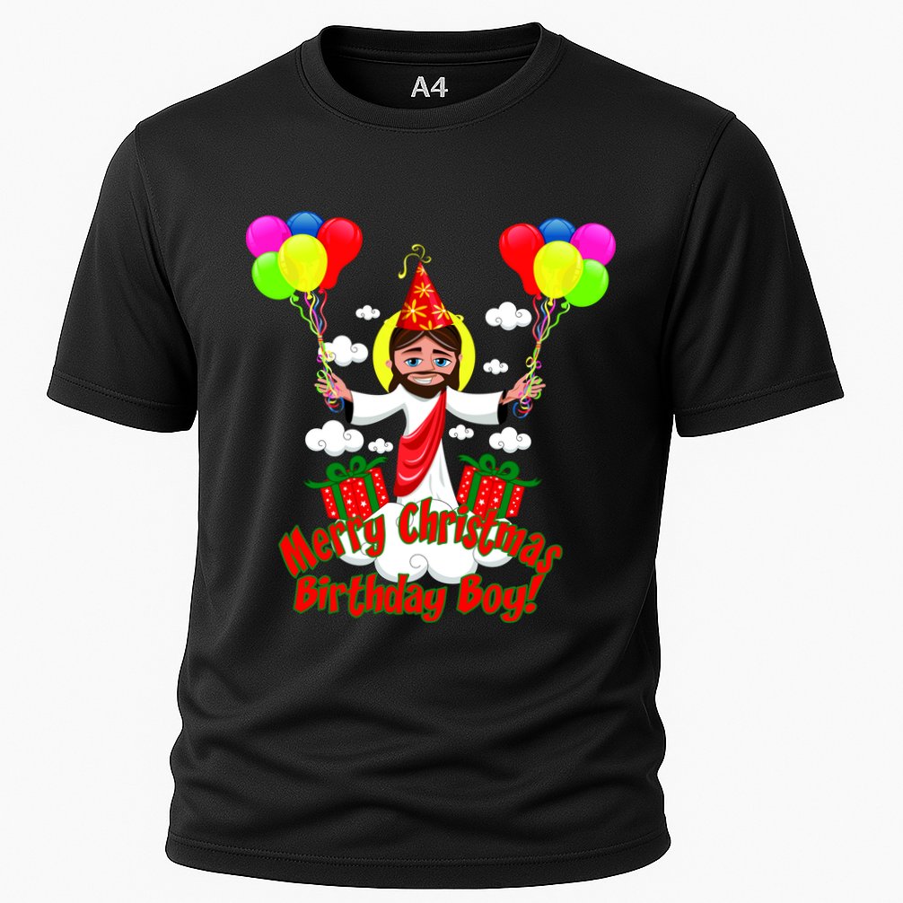 Merry Christmas Jesus Birthday Boy Cooling Performance Crew T-Shirt