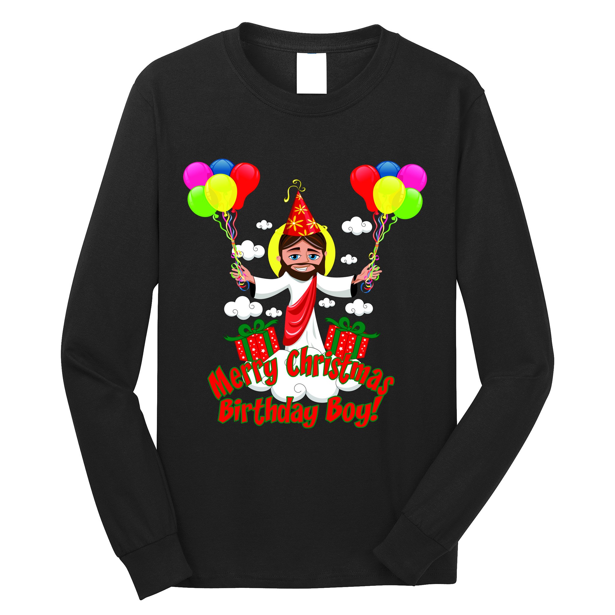 Merry Christmas Jesus Birthday Boy Long Sleeve Shirt