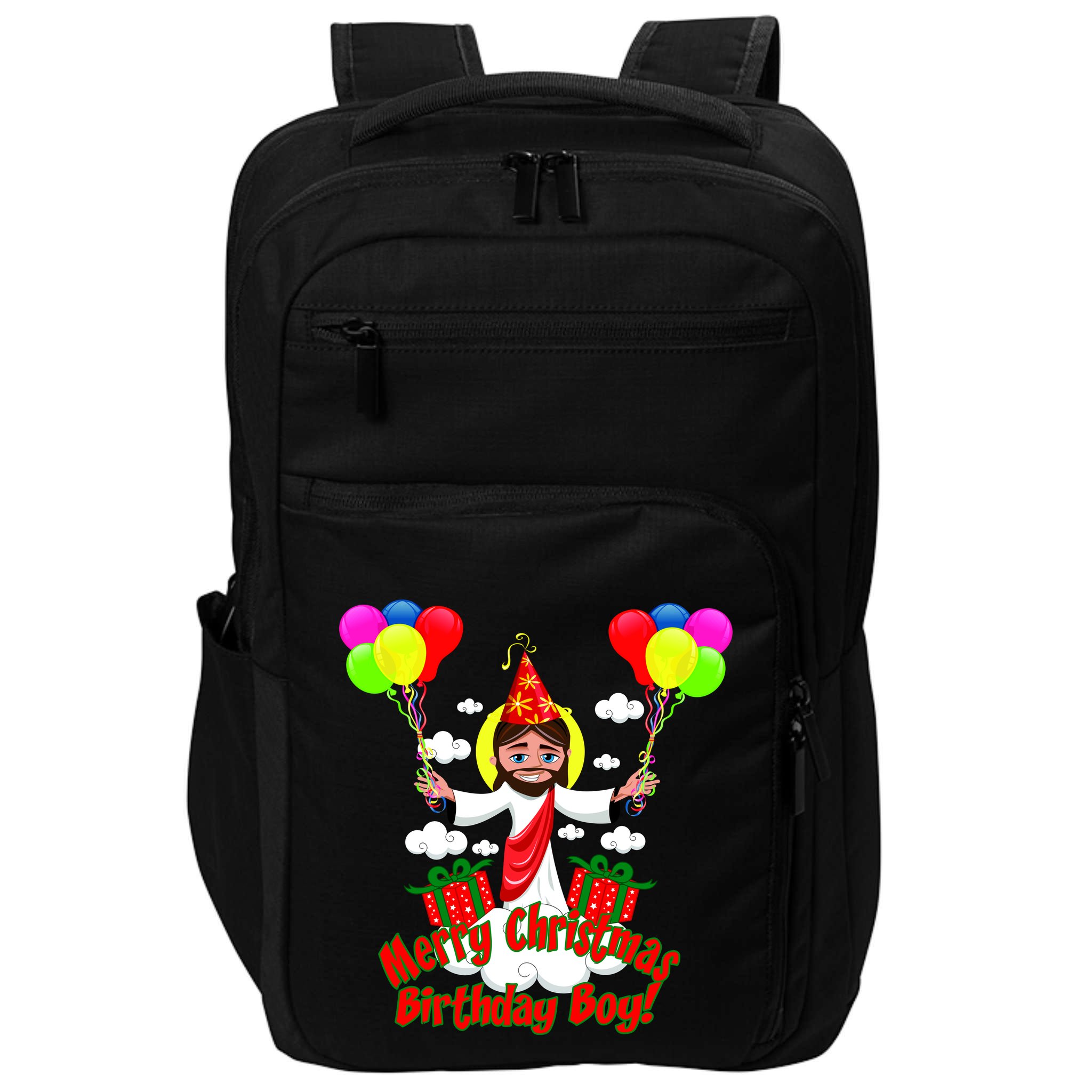 Merry Christmas Jesus Birthday Boy Impact Tech Backpack