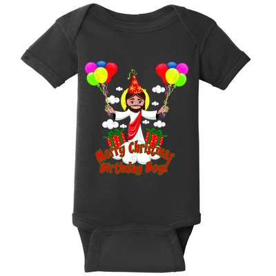 Merry Christmas Jesus Birthday Boy Baby Bodysuit