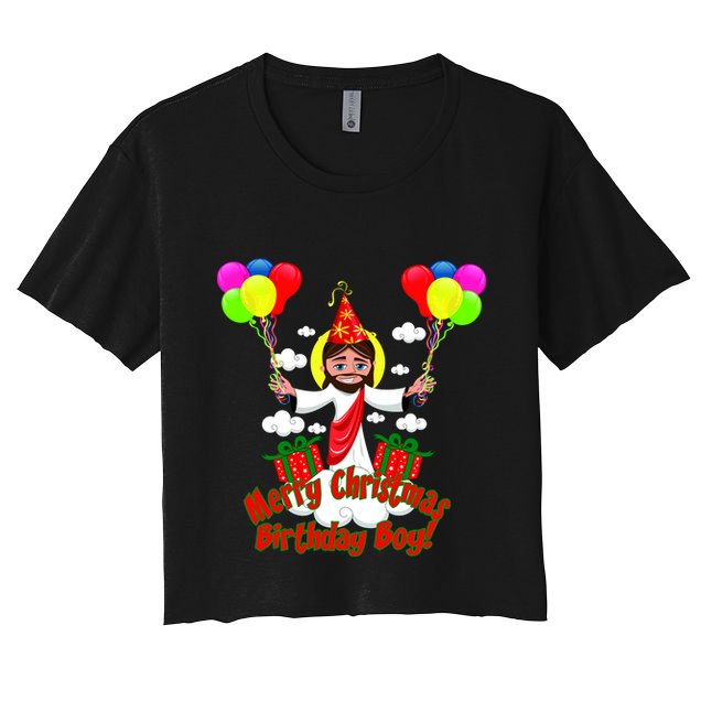 Merry Christmas Jesus Birthday Boy Crop Top