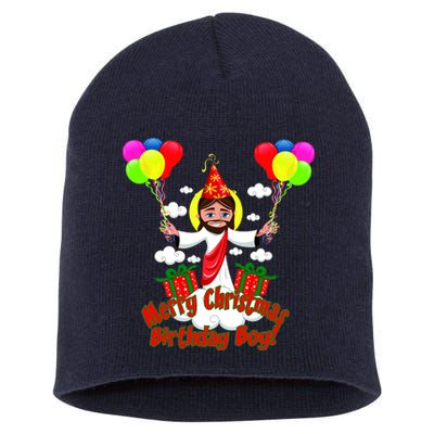 Merry Christmas Jesus Birthday Boy Short Acrylic Beanie