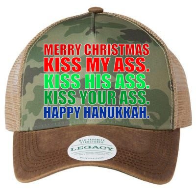 Merry Christmas Kiss My Ass Happy Hanukkah  Legacy Tie Dye Trucker Hat