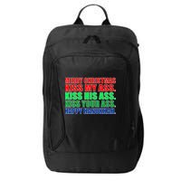 Merry Christmas Kiss My Ass Happy Hanukkah  City Backpack