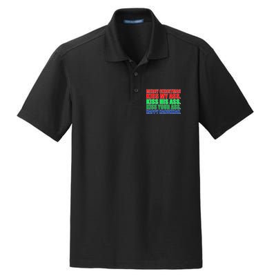 Merry Christmas Kiss My Ass Happy Hanukkah  Dry Zone Grid Polo