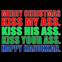 Merry Christmas Kiss My Ass Happy Hanukkah  16 in Basic Backpack