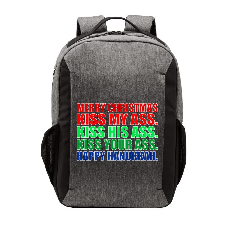 Merry Christmas Kiss My Ass Happy Hanukkah  Vector Backpack