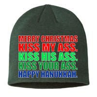 Merry Christmas Kiss My Ass Happy Hanukkah  Sustainable Beanie