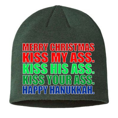 Merry Christmas Kiss My Ass Happy Hanukkah  Sustainable Beanie