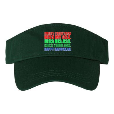 Merry Christmas Kiss My Ass Happy Hanukkah  Valucap Bio-Washed Visor