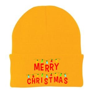 Merry Christmas Lights Knit Cap Winter Beanie