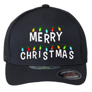 Merry Christmas Lights Flexfit Unipanel Trucker Cap