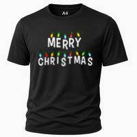 Merry Christmas Lights Cooling Performance Crew T-Shirt