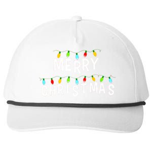 Merry Christmas Lights Snapback Five-Panel Rope Hat