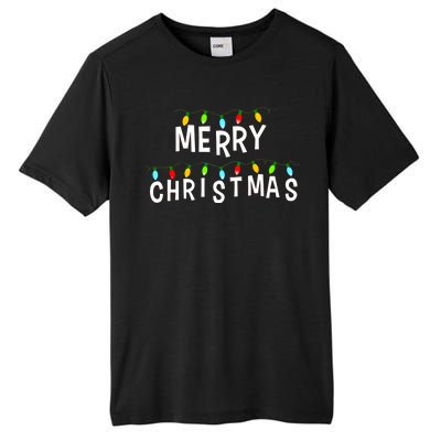 Merry Christmas Lights Tall Fusion ChromaSoft Performance T-Shirt