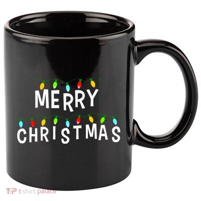 Merry Christmas Lights 11oz C Handle Ceramic Mug