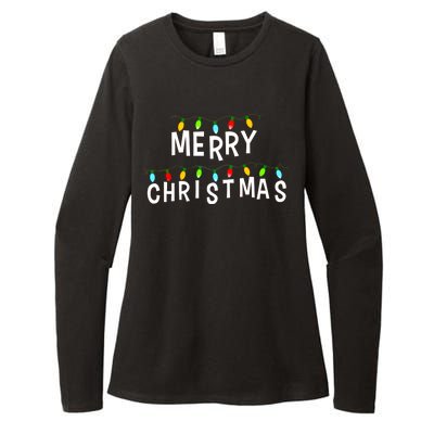 Merry Christmas Lights Womens CVC Long Sleeve Shirt