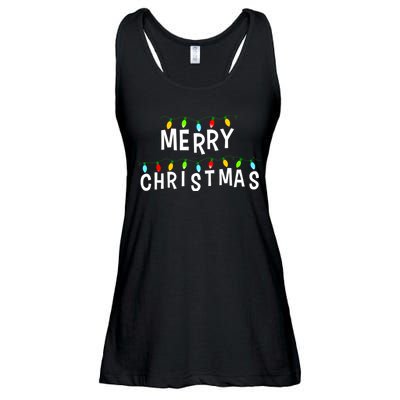 Merry Christmas Lights Ladies Essential Flowy Tank