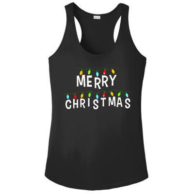 Merry Christmas Lights Ladies PosiCharge Competitor Racerback Tank