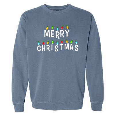 Merry Christmas Lights Garment-Dyed Sweatshirt