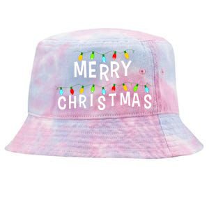 Merry Christmas Lights Tie-Dyed Bucket Hat