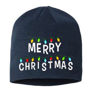 Merry Christmas Lights Sustainable Beanie