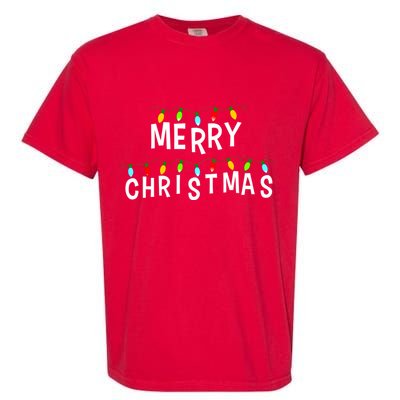 Merry Christmas Lights Garment-Dyed Heavyweight T-Shirt
