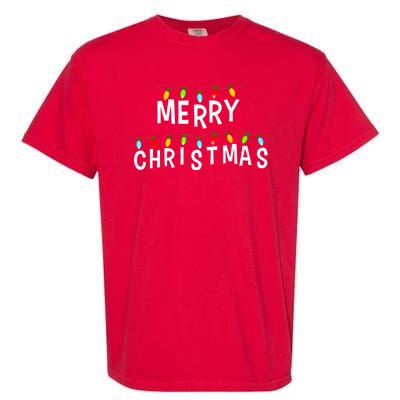 Merry Christmas Lights Garment-Dyed Heavyweight T-Shirt