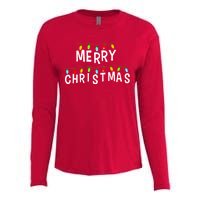 Merry Christmas Lights Womens Cotton Relaxed Long Sleeve T-Shirt