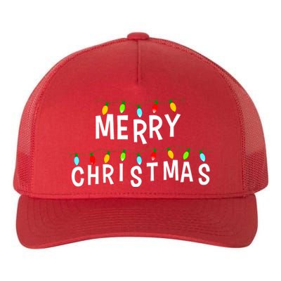 Merry Christmas Lights Yupoong Adult 5-Panel Trucker Hat