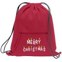 Merry Christmas Lights Sweatshirt Cinch Pack Bag