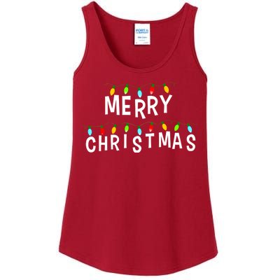 Merry Christmas Lights Ladies Essential Tank