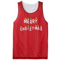 Merry Christmas Lights Mesh Reversible Basketball Jersey Tank